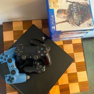 PS4 with accessories
